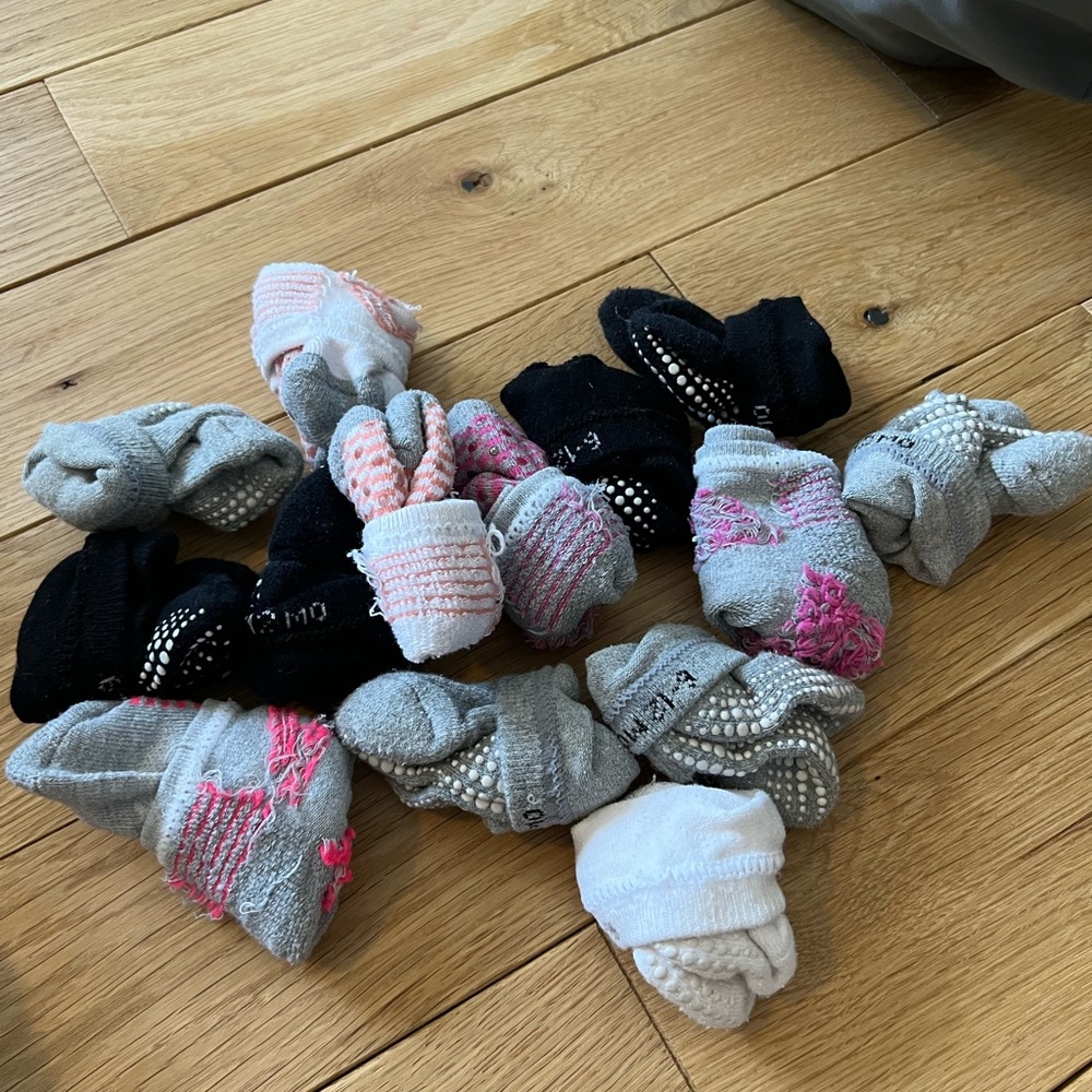 Toddler socks with grippers on the bottom